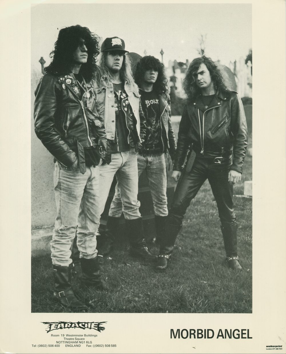 An early Morbid Angel promotional picture from Earache Records.