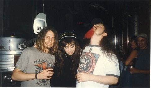 Eyehategod's Mike Williams, White Zombie's Sean Yseult (in a wig), and Pantera's Dimebag Darrell on this tour (photo courtesy of Sean Yseult).