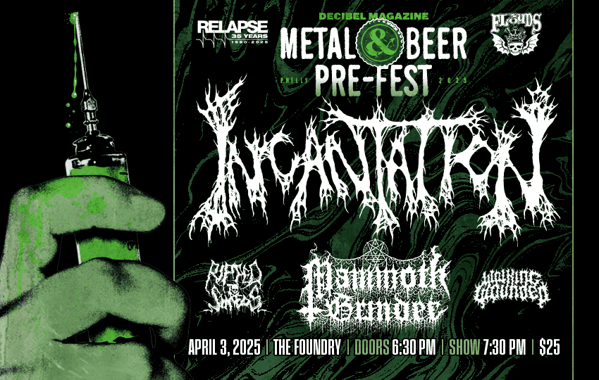 INCANTATION Headlines Decibel’s Metal & Beer PRE-FEST 2025 With Support from MAMMOTH GRINDER, RIPPED TO SHREDS and WALKING WOUNDED!